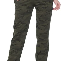 Women Self Design Dark Green Track Pants-image-14