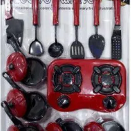 n t product RED BLACK COMBO KITCHEN WITH CUP TOY SET||26PCS|| image 2