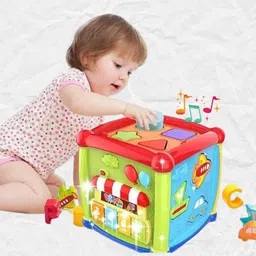 countrylink 6-in-1 Baby Activity Cube Toy Piano Keys, Shapes,Letters & Fun Learning for Kids-picture-17