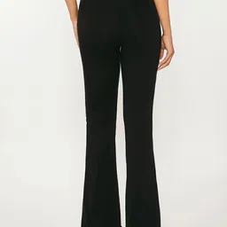 Next One Women Relaxed Straight Leg Flared High-Rise Easy Wash Bootcut Trousers image 3