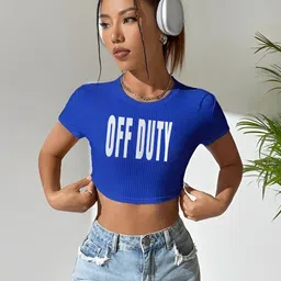 sollobell Casual Regular Sleeves Self Design Women Blue Top-picture-13