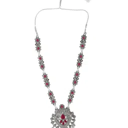 DEGHLAM Silver-plated Stones Studded & Beaded Jewellery Set image 3