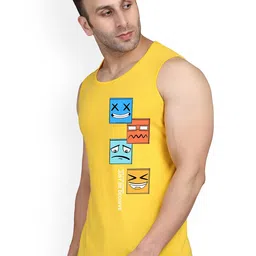 SLOWLORIS Printed Antimicrobial Bio-Wash Super Combed Cotton Gym Vest image 2
