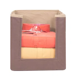 prettykrafts Set Of 3 Beige & Brown Solid Shirt Stacker Wardrobe Organizers image 5