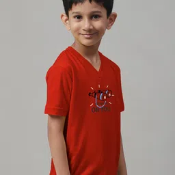Friskers Boys Graphic Printed V-Neck Pure Cotton T-Shirt image 2