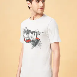 SF JEANS by Pantaloons Graphic Printed Slim Fit Cotton T-shirt image 2