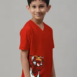 Friskers Boys Graphic Printed V-Neck Pure Cotton T-Shirt image 3