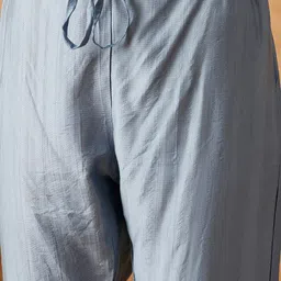 Sangria Floral Yoke Embroidered Sequinned Straight Kurta & Trouser With Dupatta image 3