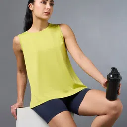 cult Women Solid Crew Neck Polyester Green T-Shirt image 2