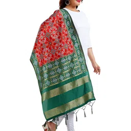 keshubaba Ethnic Motifs Woven Design Zari Art Silk Dupatta image 4