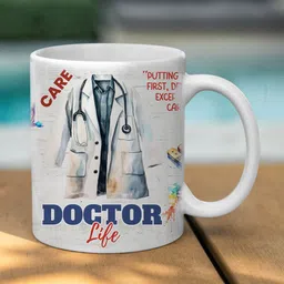 mba gift wala Doctor Life Design Theme Printed Cup, Best Gift for Doctors, Premium Quality Ceramic Coffee Mug-picture-37
