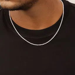 Zavya Men Sterling Silver Rhodium-Plated Chain image 3