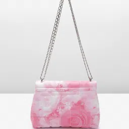 Lino Perros Floral Printed Structured Shoulder Bag with Quilted Detail image 5
