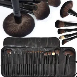 yoana Professional Series Makeup Brush Set With Leather Pouch - Jet Black image 4