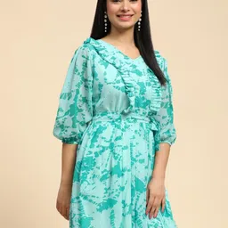 VenderVilla Tie Dyed Georgette Fit & Flare Dress image 2