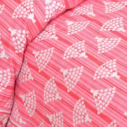 BED-SHEET.COM Pink & White Ethnic Motifs 250 TC Cotton King Bedsheet with 2 Pillow Covers image 2