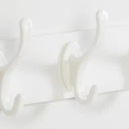 Home Centre White Adhesive Wall Hook With 3 Hooks image 3