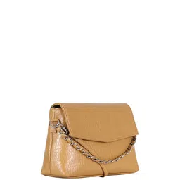 DressBerry Tan-Coloured Textured PU Oversized Miniature Sling Bag image 4