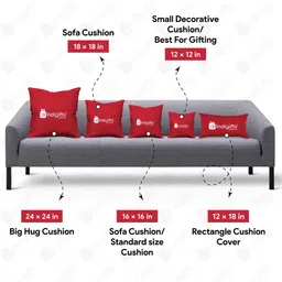 Indigifts Blue & Red Printed Cushion Cover with Filler image 3