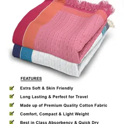 Athom Trendz Set Of 2 Solid Pure Cotton 210 GSM Bath Towels image 3