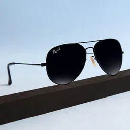 RESIST EYEWEAR Aviator Sunglasses with UV Protected Lens 01 Arc Black image 5