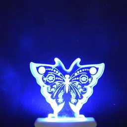 NMII Blue & Green Printed Acrylic 3D Illusion Plug Night Lamp image 3