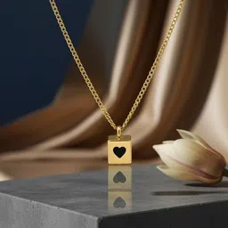 arzu Halo Cube Pendant Gold-plated Zircon Stainless Steel Pendant image 3