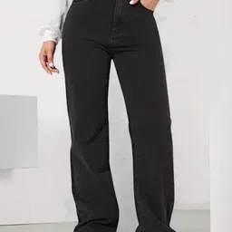 glossia Women Flared High Rise Black Jeans image 2