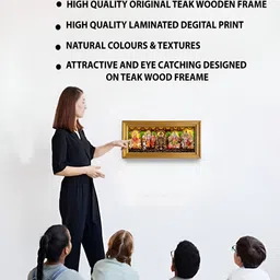 EMPEROR ART GALLERY Yellow Hindu Gods and Goddesses Printed Wooden Wall Photo Frame image 2