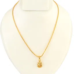 jewar mandi Pendant Chain Ganesh Ji Locket With Chain Lord Ganesha Gold Locket Daily Use Gold-plated Brass Pendant image 5