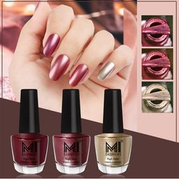 MI FASHION Set of 3 Vernis A Ongles High Shine Shimmer Nail Paints - 12ml Each-picture-13