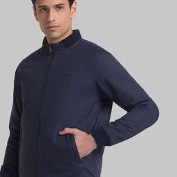 Raymond Men Brown & Navy Blue Reversible Activewear Bomber Jacket image 3