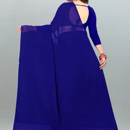 moda rapido ANAND SAREES No Border Poly Georgette Saree image 4
