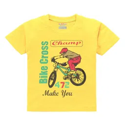 Kiddeo Boys Pack of 6 Multicoloured Printed Round Neck Pure Cotton T-shirts image 4