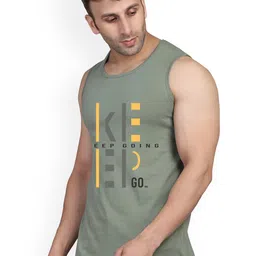SLOWLORIS Pack Of 2 Rich Sleeveless Gym Innerwear Vests SL26 (LGTGREEN KEEP) (PEACOCK ADV image 5