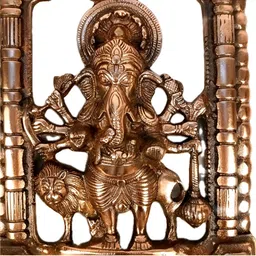 apka mart Bronze Ganesh Idol Textured Metal Wall Hanging Decor image 4