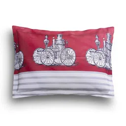 SEJ by Nisha Gupta White & Grey Cotton 180 TC Double King Bedsheet with 2 Pillow Covers image 2