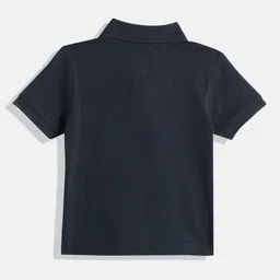 U.S. Polo Assn. Kids Boys Navy Blue Polo Collar Pure Cotton T-shirt with Embroidery image 3