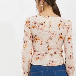 harpa Casual Regular Sleeves Printed Women Orange Top image 2