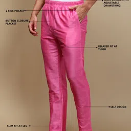 white heart Pack of 2 Mens Cotton Blend Ethnic Wear Solid Pyjama Men Pyjama image 3