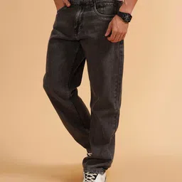 wrogn Men Relaxed Fit Mid Rise Grey Jeans image 1