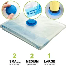 dn brothers 5Pack Vacuum Compression Storage Bags With Pump,Space Saver Sealer Bag DN409 Travel Storage Vacuum Bags image 4