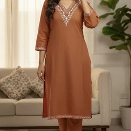 sarim textile Women Wool Kurti Pant Set-picture-12