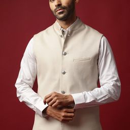 RARE RABBIT Men Oakla Tailored Fit Woven Nehru Jacket-picture-28