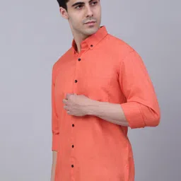 JAINISH Men Peach-Coloured Classic Casual Shirt image 3