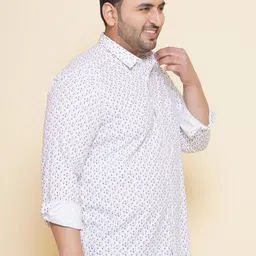 John Pride Plus Size Micro Ditsy Printed Cotton Casual Shirt image 5