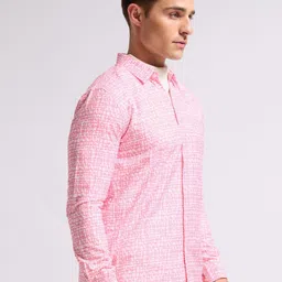 MISCHIEF MONKEY Men Classic Spread Collar Geometric Printed Casual Shirt image 5