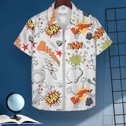 HELLCAT Boys Floral Opaque Printed Casual Shirt image 3