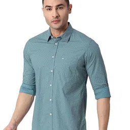 Basics Slim Fit Spread Collar Full Sleeves Cotton Shirt image 3