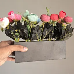 litleo Multicolor Peony Artificial Flower with Pot image 5